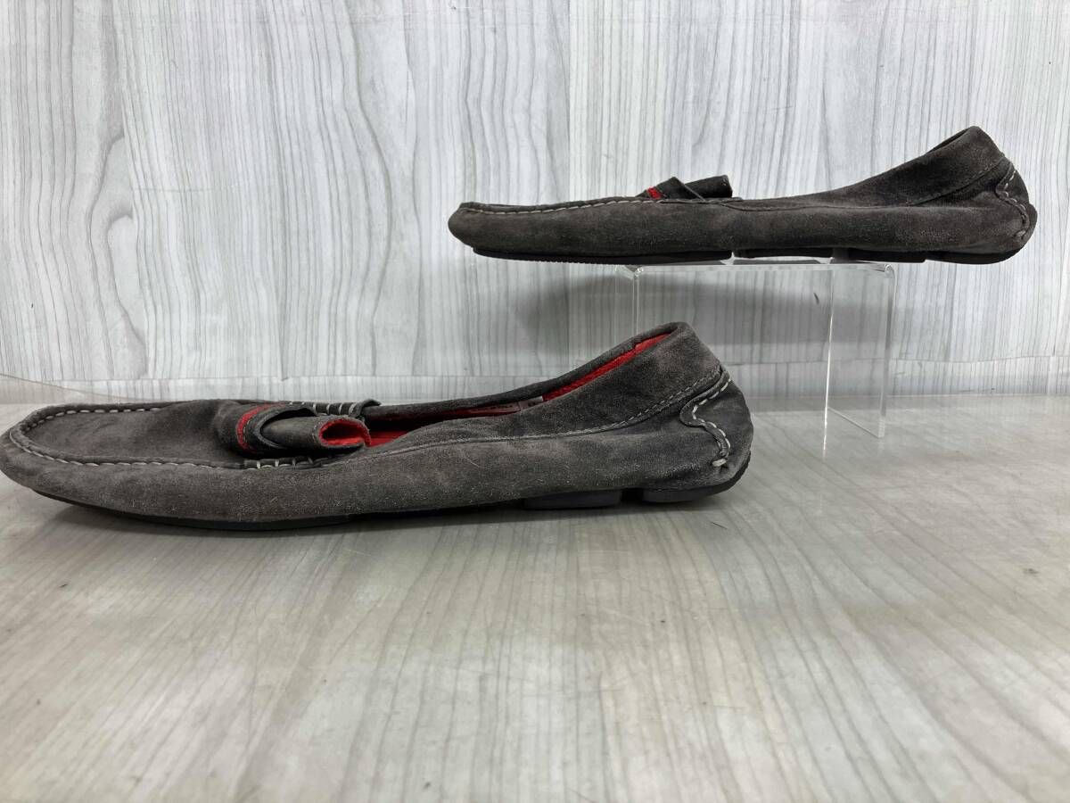 MANOLO BLAHNK マノロ ブラニク ローファー メンズ チャコールグレー size 43 モカシン スウェード スクエアトゥ