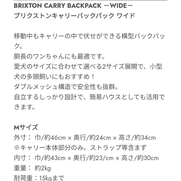 マンダリンブラザーズ ブリクストンキャリーバックパック