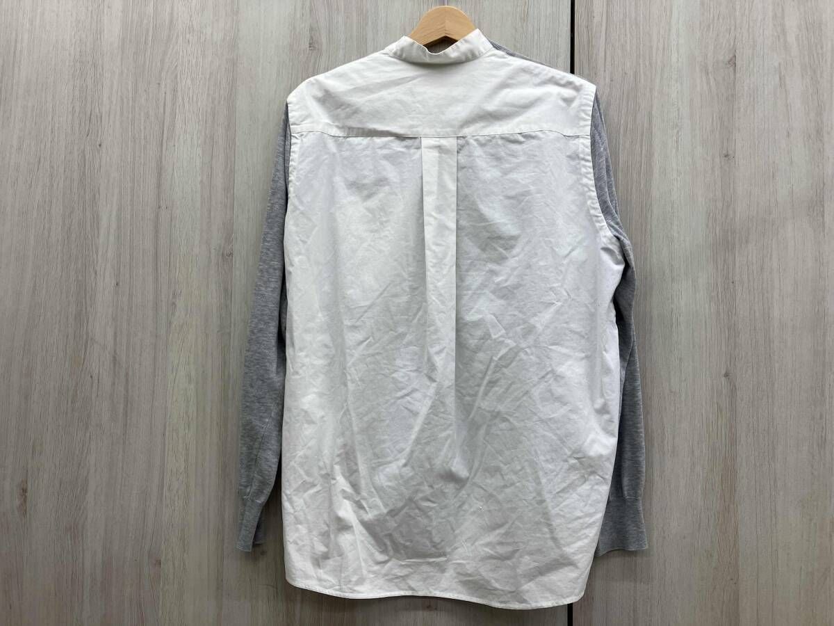 sacai 長袖シャツ ニットドッキングシャツ サイズ2 コットン グレー SCM-018