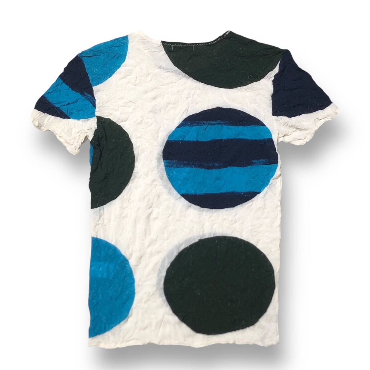 ISSEY MIYAKE wrinkles pleats dmt catswe シワプリ-ツドットカットソ- ホワイト ライトブルー ネイビー サイズ2 プリーツプリーズ