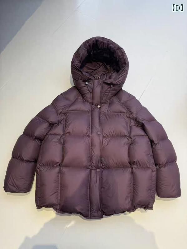 ダウンジャケット レディース フード付き Aライン 中綿入り 白ダックダウン 秋冬 ミディアム丈 アウター トップス 通勤着 GULLKHAN_COM