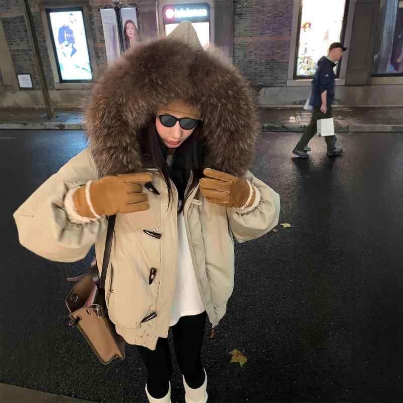 ダウンジャケット レディース フード付き 秋冬 厚手 暖かい ダッフルコート風 アウター ジャンパー 紺色 カーキ ポリエステル