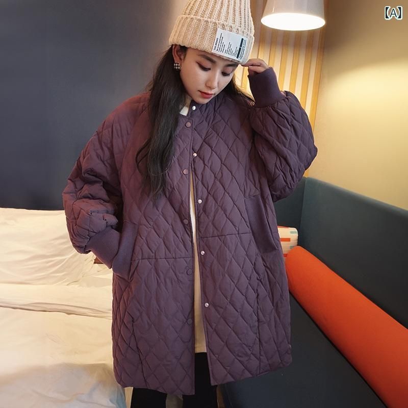 ダウンジャケット レディース 大きいサイズ ゆったり 中綿入り 暖かい アウター ジャンパー ブルゾン 中 длины ブラック パープル グ