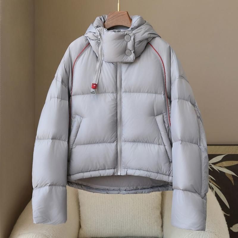 ダウンジャケット レディース 大きいサイズ フード付き 長袖 中綿 厚手 防寒 黒 ブラック 銀 シルバー 紺 ネイビー ブラウン ポリエステル