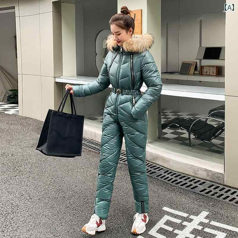 ダウンジャケット レディース ダウン風 中綿コート セットアップ フード付き ファー ポリエステル あったか 厚手 防寒 スキーウェア 深灰色