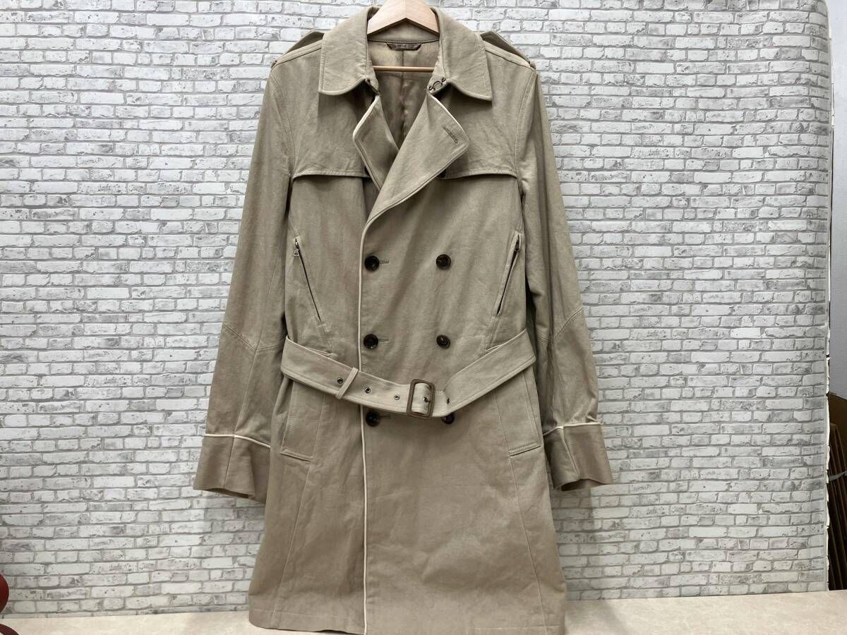 junhashimoto ジュン ハシモト long trench coat body zip トレンチコートCOT002 サイズ3 ベージュ メンズ