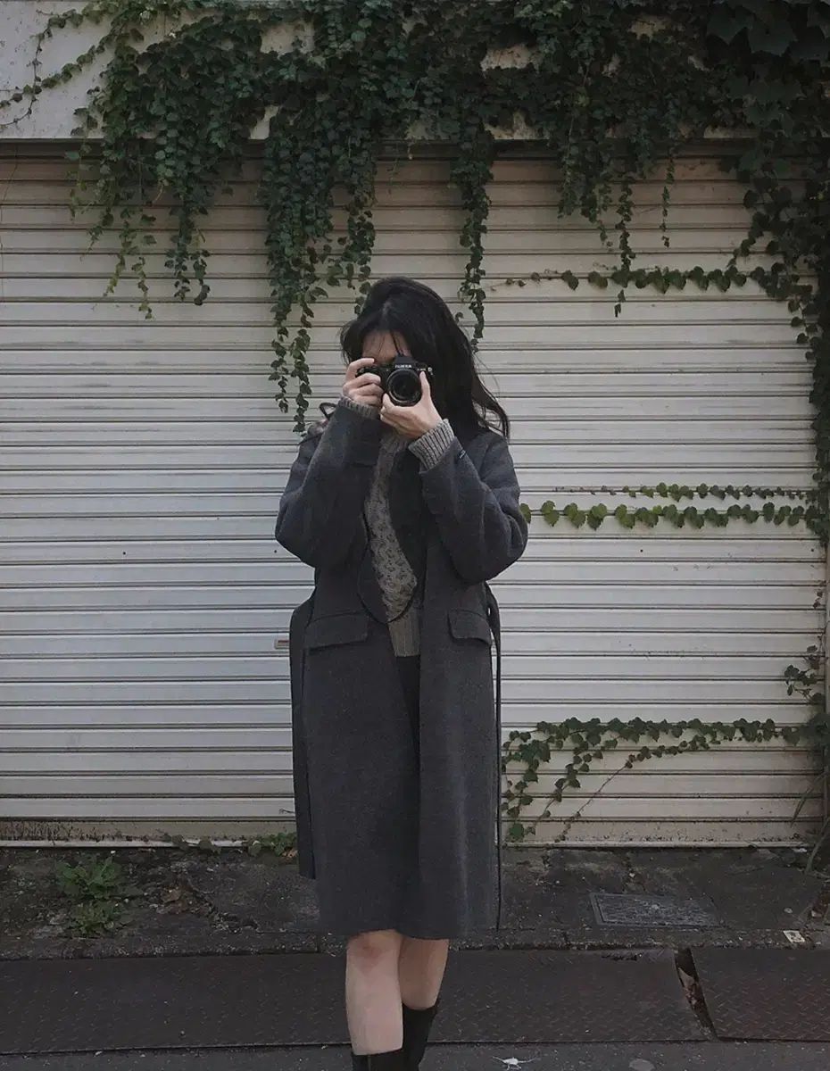 SLOWAND オリジン ハンドメイドコート ロング チャコールグレー