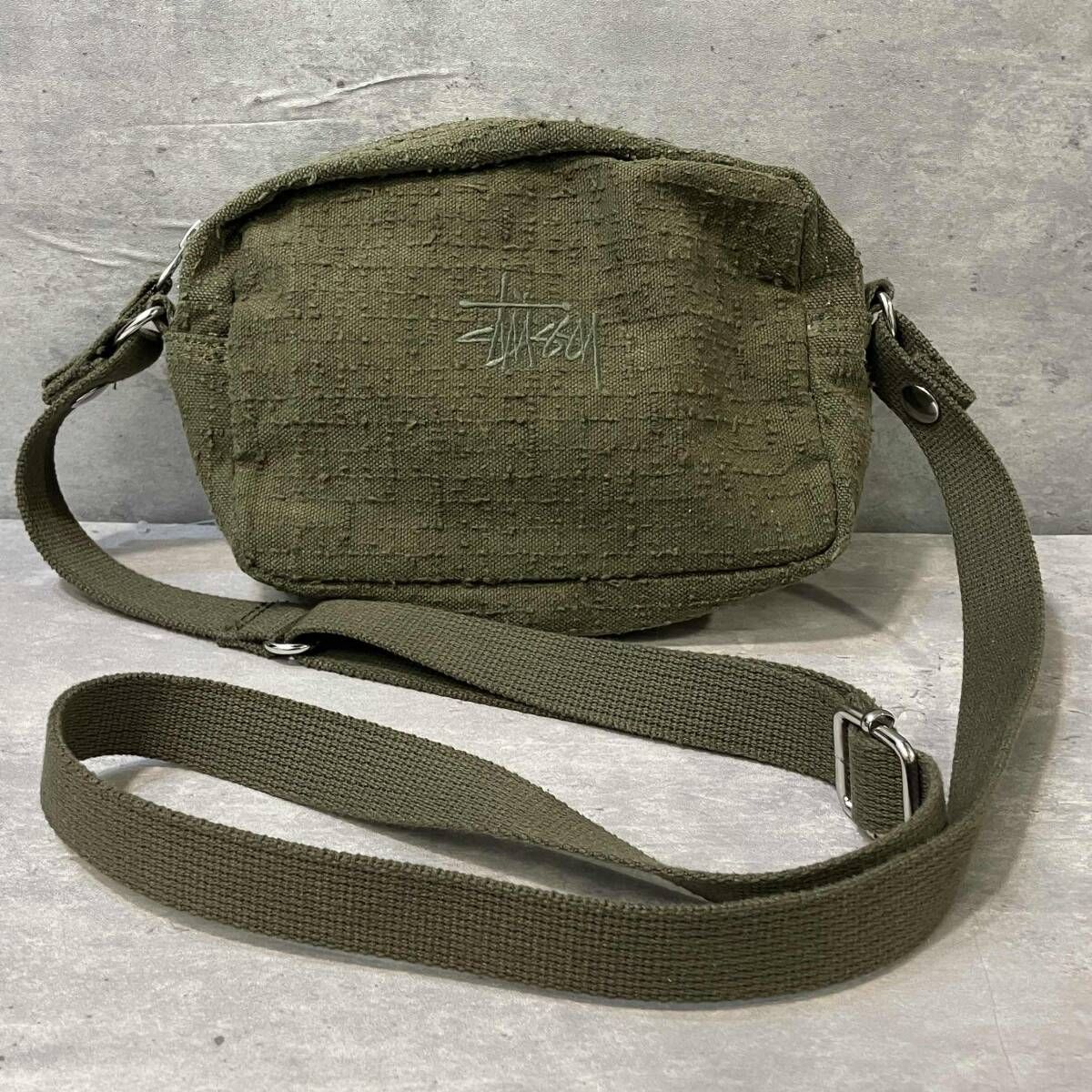 24aw STUSSY NEEDLE PUNCH SIDE POUCH shoulder bag ショルダーバッグ ダーグリーン ステューシー