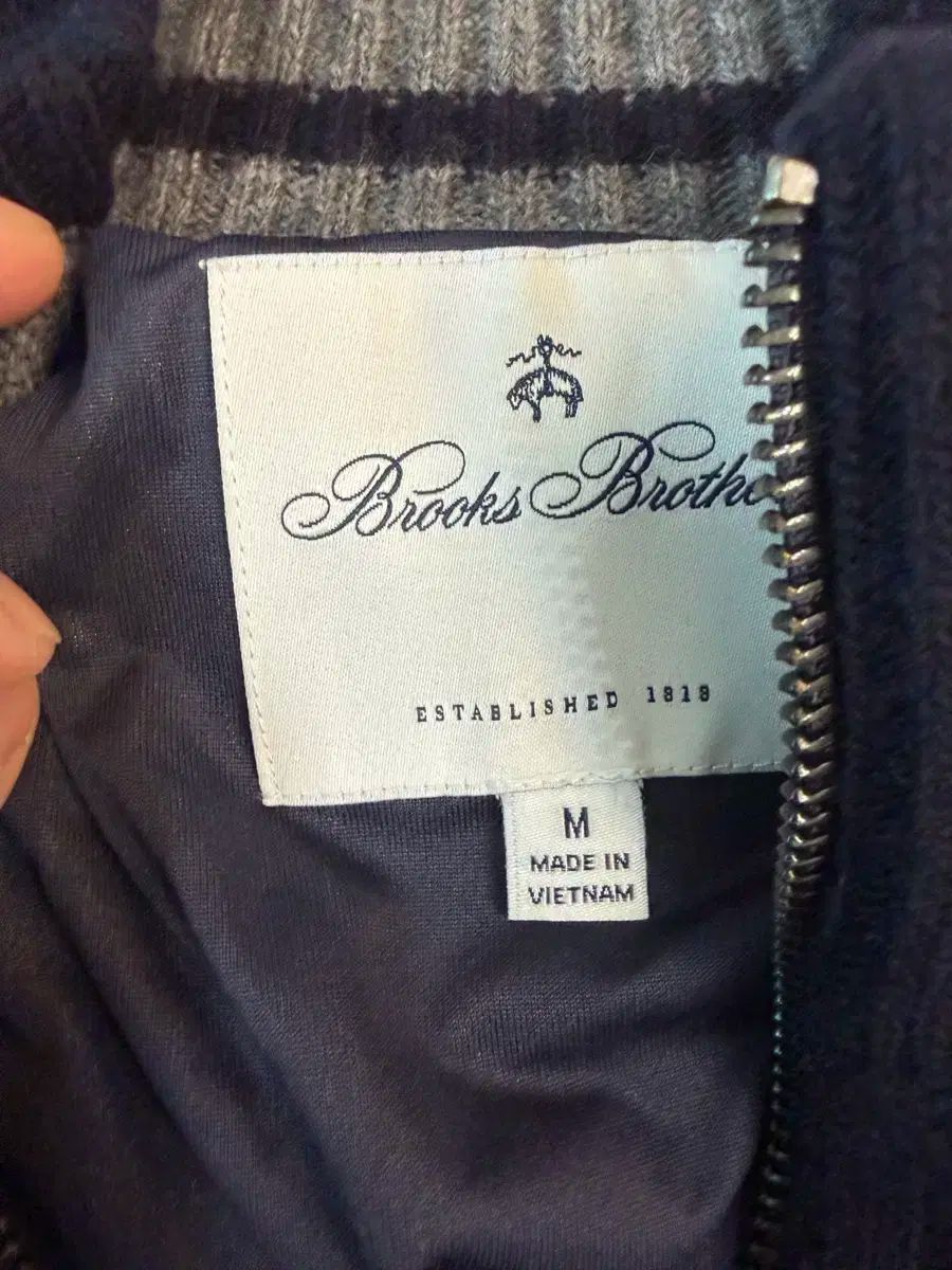 ネイビー ブルックス ブラザーズ ウール ケーブル フル ジップアップ ニット セーター M 韓国 100