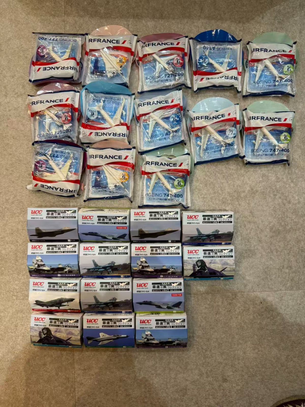 オランジーナ エアフランス ミニチュア飛行機 ucc 最速の翼 29 点セット