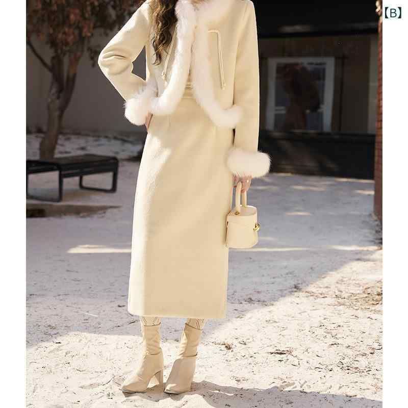 ダウンジャケット レディース セットアップ 新しい中国スタイル エレガント ツイード風 ダウン スカート 秋冬 米杏色 アクリル 超薄 通勤