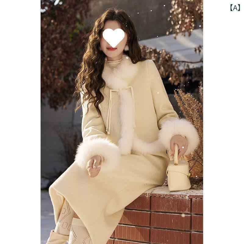 ダウンジャケット レディース セットアップ 新しい中国スタイル エレガント ツイード風 ダウン スカート 秋冬 米杏色 アクリル 超薄 通勤 GULLKHAN_COM