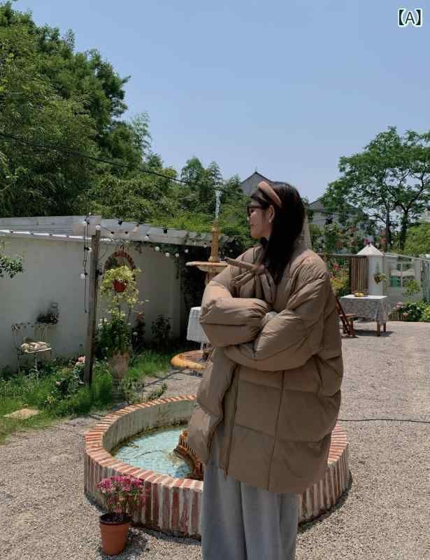 ダウンジャケット レディース 超軽量 ラウンドネック 90 ホワイトダックダウン 暖か 中綿入り ロング丈 アウター カーキブラウン ベージュ