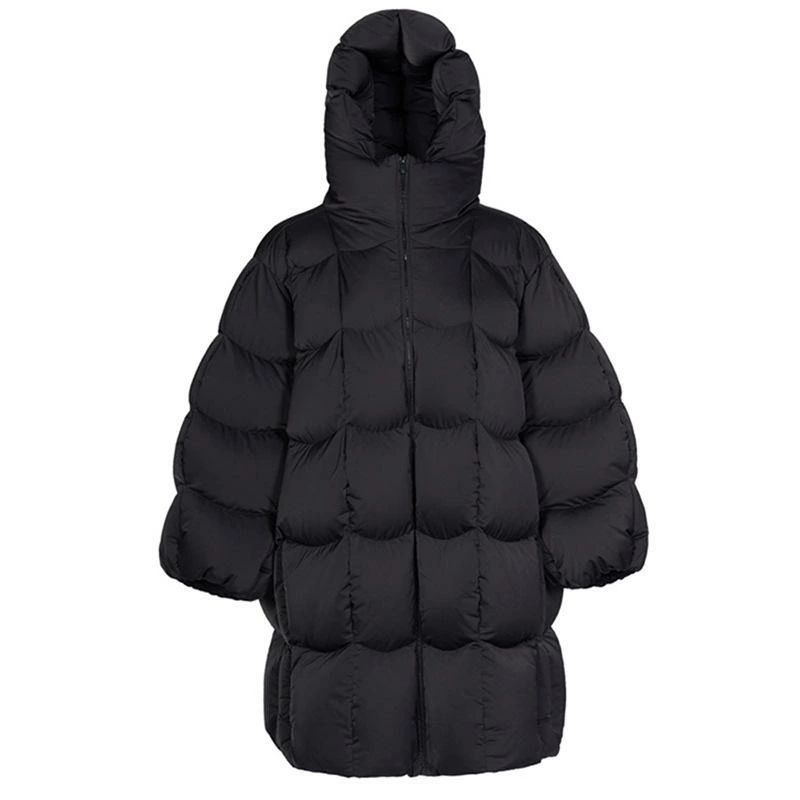 ダウンジャケット レディース フード付き 中 длинный丈 防風 保温性 ホワイトダックダウン アウター ポリエステル 繊維 ゆったり 長