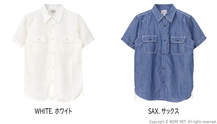 フェローズ PHERROW S ラウンドヨークワークシャツ 25S-770WSS メンズ 半袖 コットンリネン