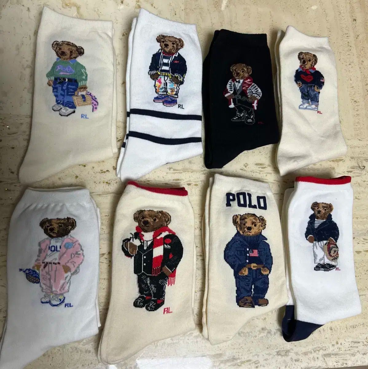 ポロ レディース クマ 靴下 4足 8足