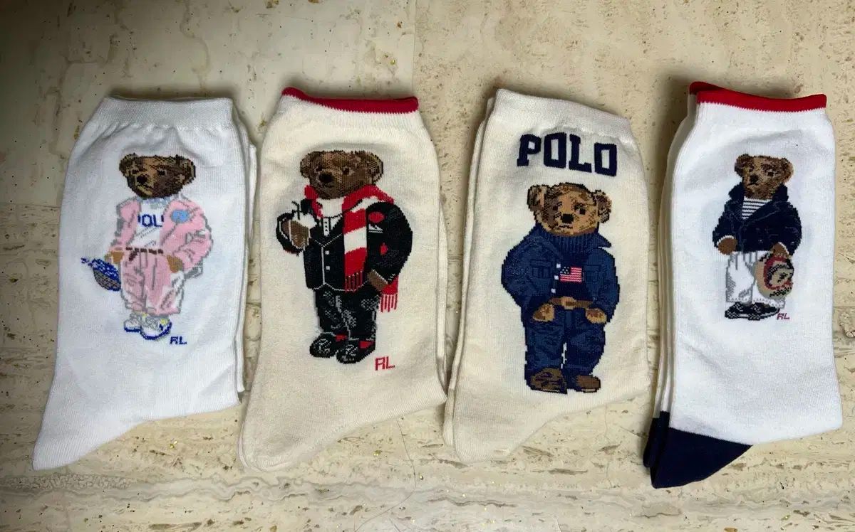 ポロ レディース クマ 靴下 4足 8足