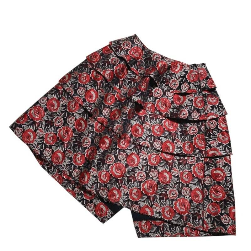 Comme des Garcons コムデギャルソン ティアードスカート ゴブラン織 パンク期 ローズ柄 オールシーズン XS