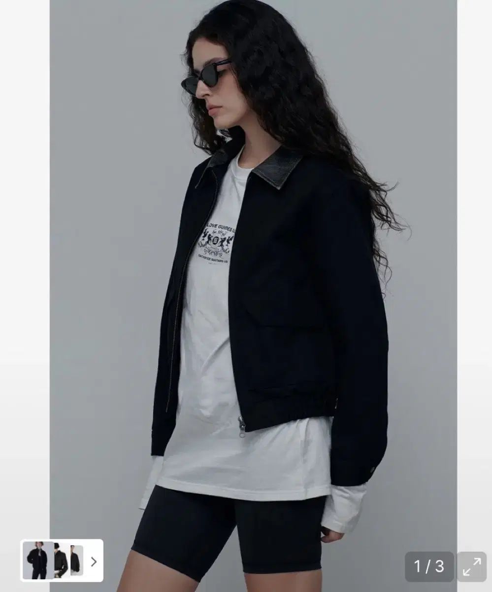 ASTA CROP WORK JACKET-BLACK W