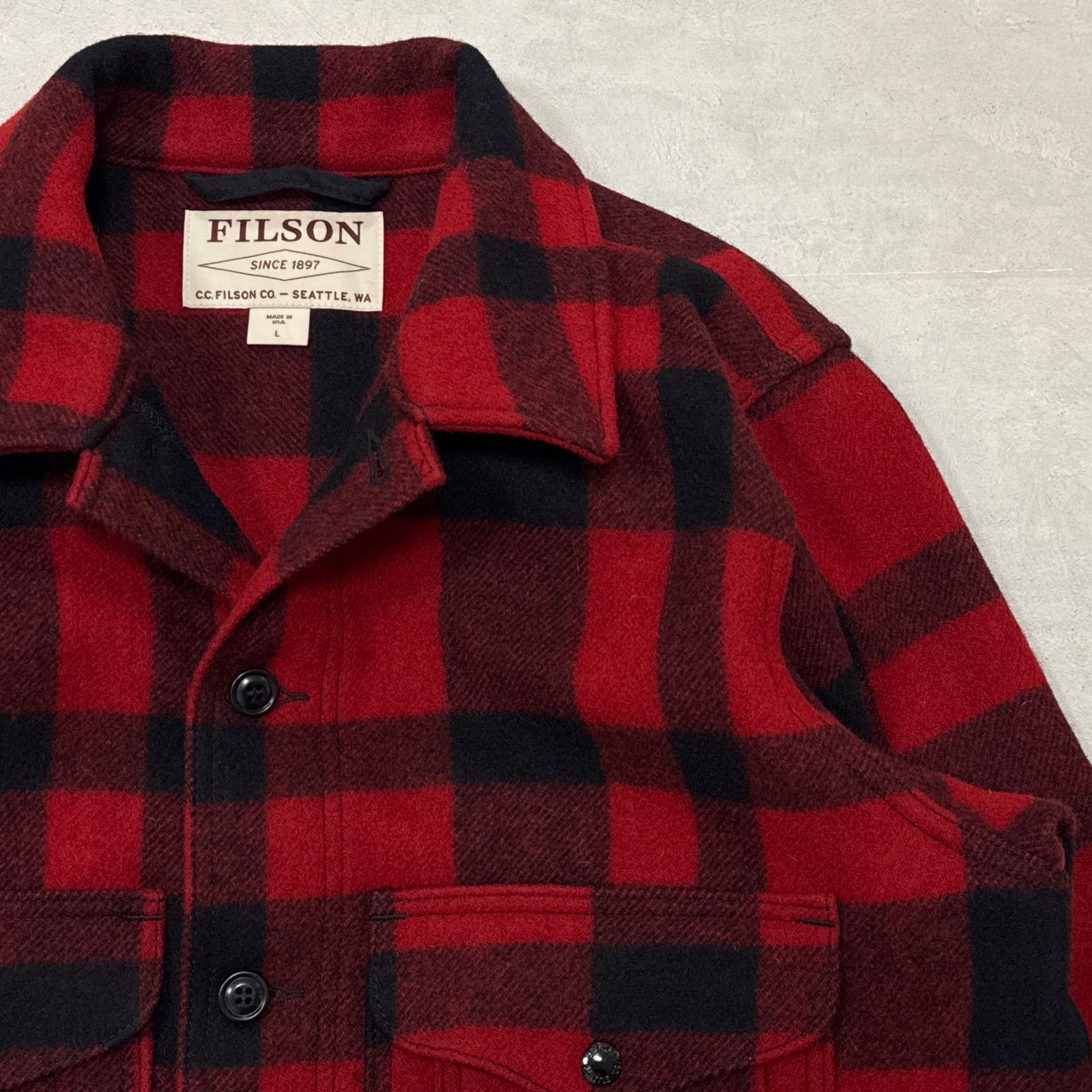 現行 Filson Mackinaw Cruiser Red Black Buffalo Check Made in USA