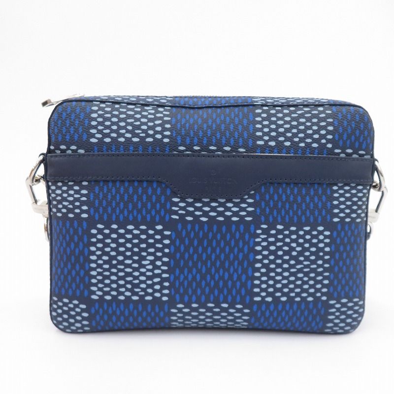 瀬戸大橋店 LOUIS VUITTON ルイ ヴィトン メッセンジャーバッグ ダミエ ヘリテージ トリオ メッセンジャー N40694 ブルー 122