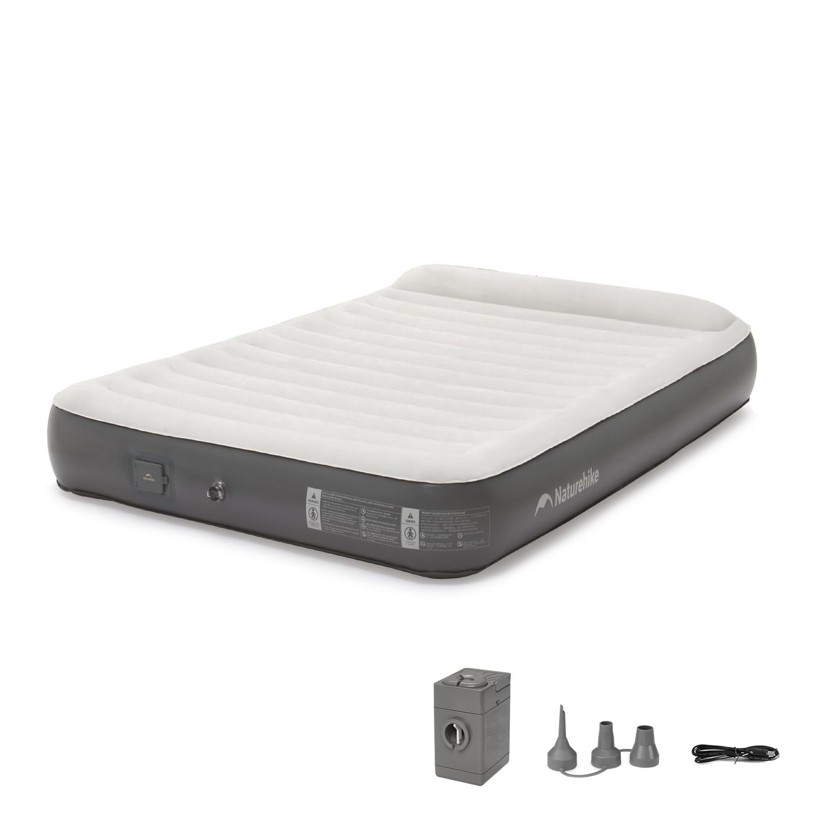 Naturehike 公式 エアーベッド 電動ポンプ内蔵 枕付き 電動ベッド エアーマット キャンプ 1 2 3人用 来客用 25cm 厚 簡易 厚手 お昼寝 防災 寝具 スピード膨張 耐久 安定 高反発 快適な寝心地