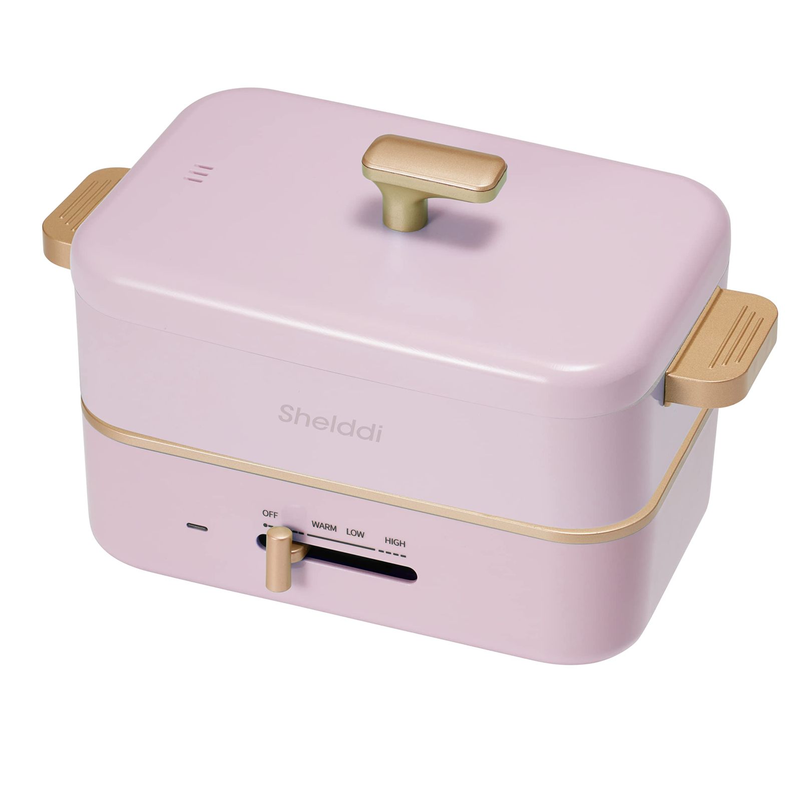 Shelddi コンパクトホットプレート プレート3種付き たこ焼き 深鍋 焼肉 3WAY 一人暮らし 一人用 2人用 温度調節 着脱式 おしゃれ 鍋付き 小型 ミニ 電気鍋 グリル鍋 たこやき器