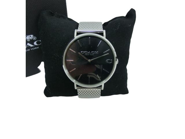 COACH コーチ CA 124 2 14 1575 黒文字盤 ラウンド メンズ腕時計 稼動 QZ