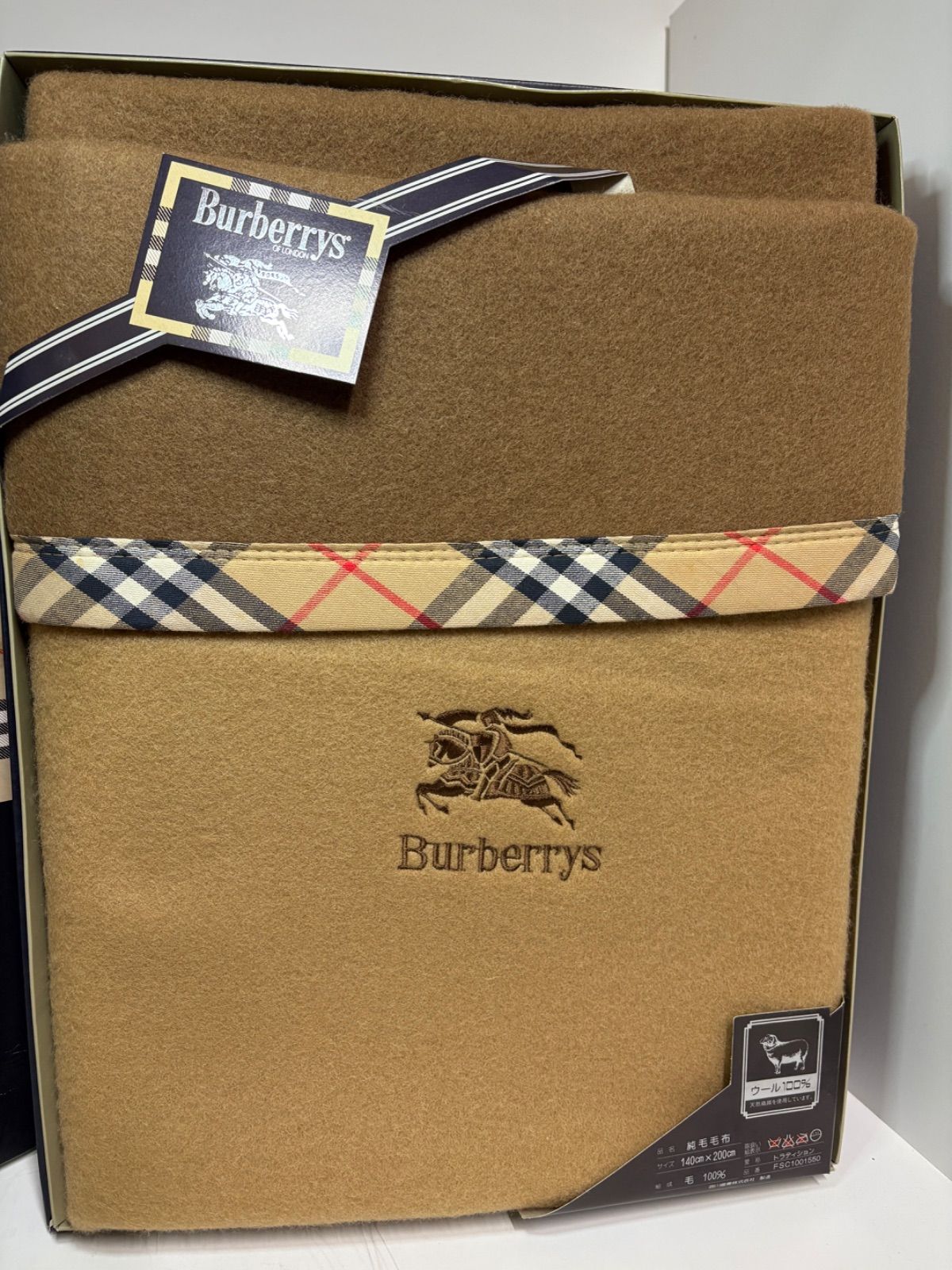 新品未使用品 BURBERRY＊ウール毛布 140×200 BURBERRY ウール毛布 未使用 140×200cm 🐣 - メルカリ