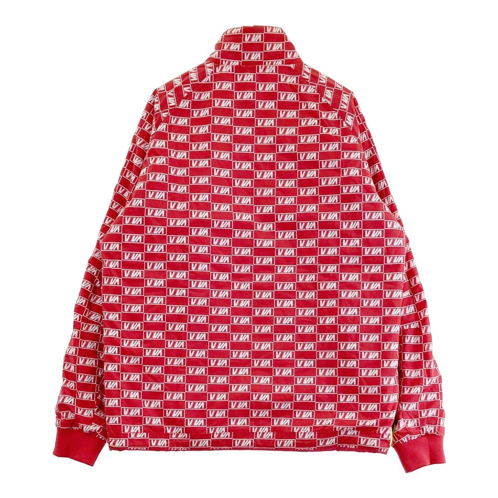 サイズ 50 VIVA HEART ビバハート リバーシブル 中綿ジップジャケット ロゴ総柄 レッド系 240101434729 ゴルフウェア メンズ ストスト