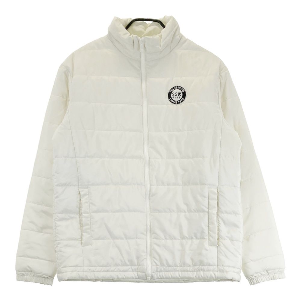 サイズ M 23区GOLF ニジュウサンクゴルフ 中綿ジャケット ワッペン ホワイト系 ゴルフウェア メンズ ストスト
