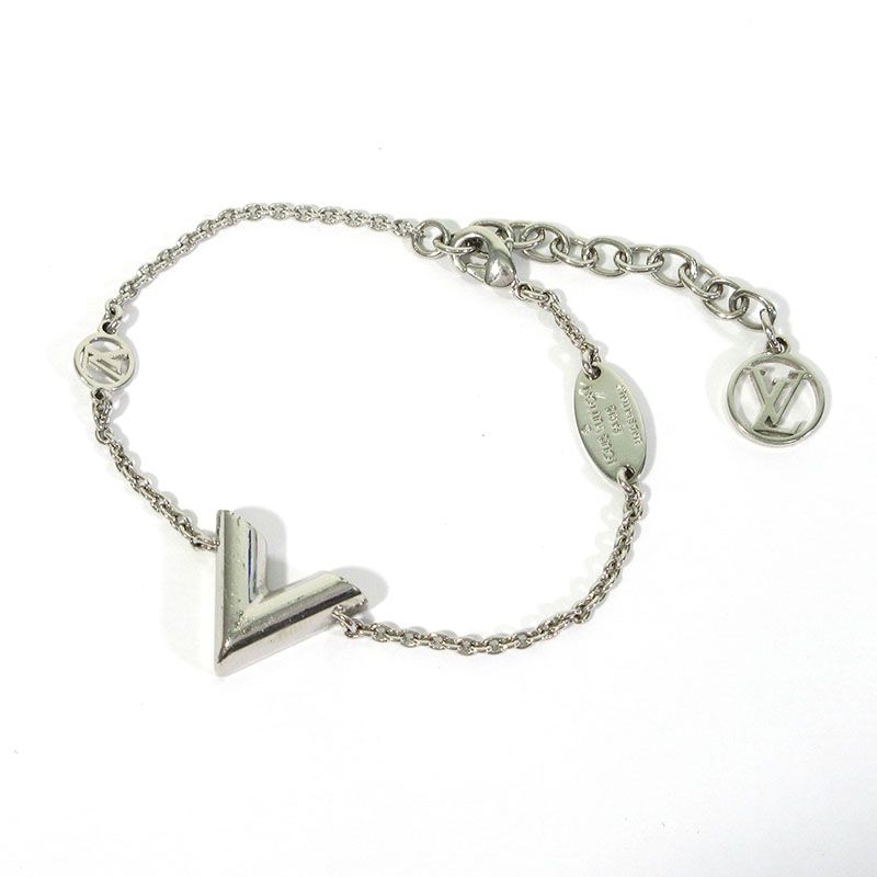 三重本店 LOUIS VUITTON ルイ ヴィトン M63198 ブレスレット エセンシャルV シルバー 135