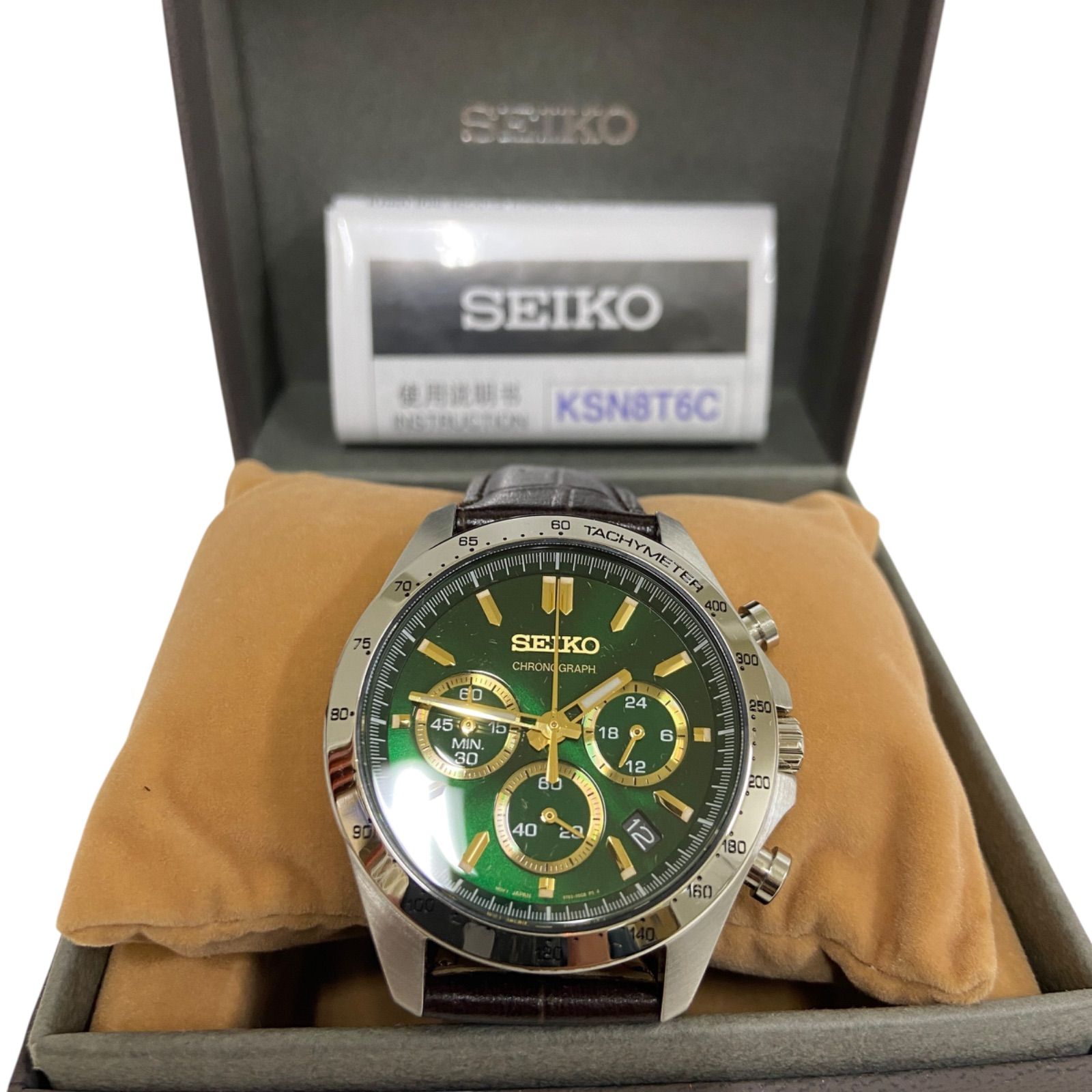 WJ86 SEIKO セイコー クォーツクロノグラフ KSN8T6C グリーンダイヤル