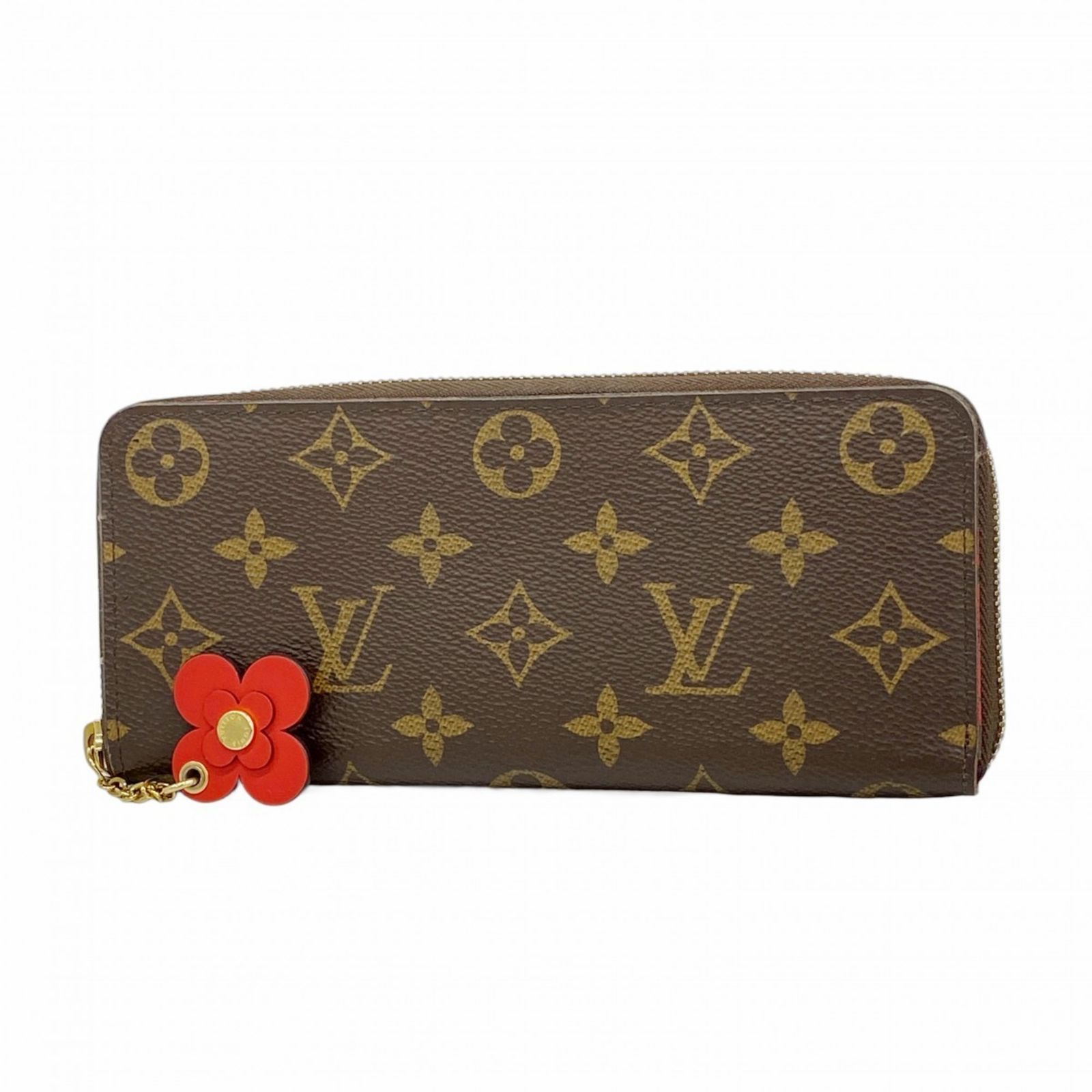 ルイ ヴィトン Louis Vuitton ルイ ヴィトン 長財布 モノグラム フラワーチャーム ポルトフォイユクレマンス M62940 ブラウン コクリコレディース