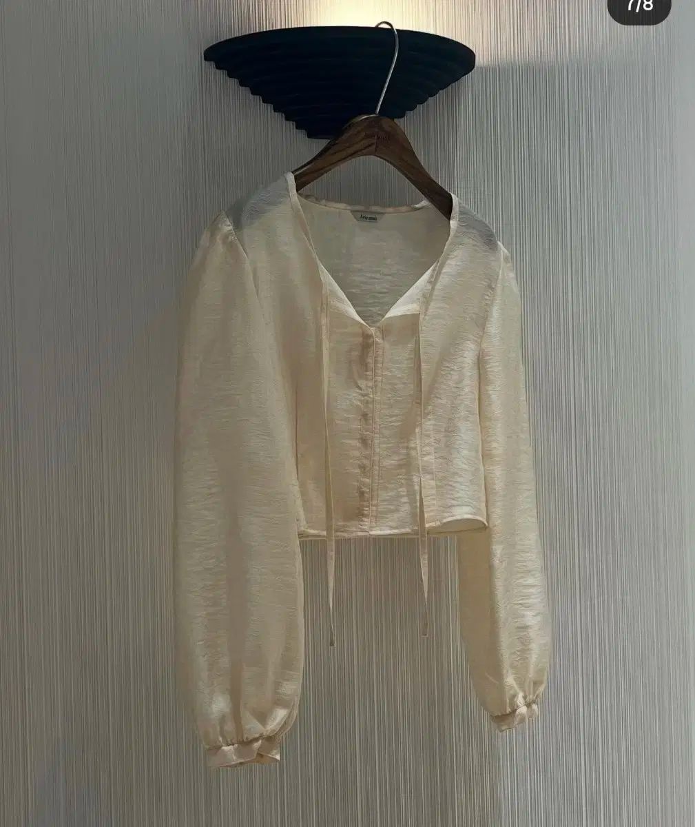 アビエムア ジャカード サテン ブラウス ピーチ 1