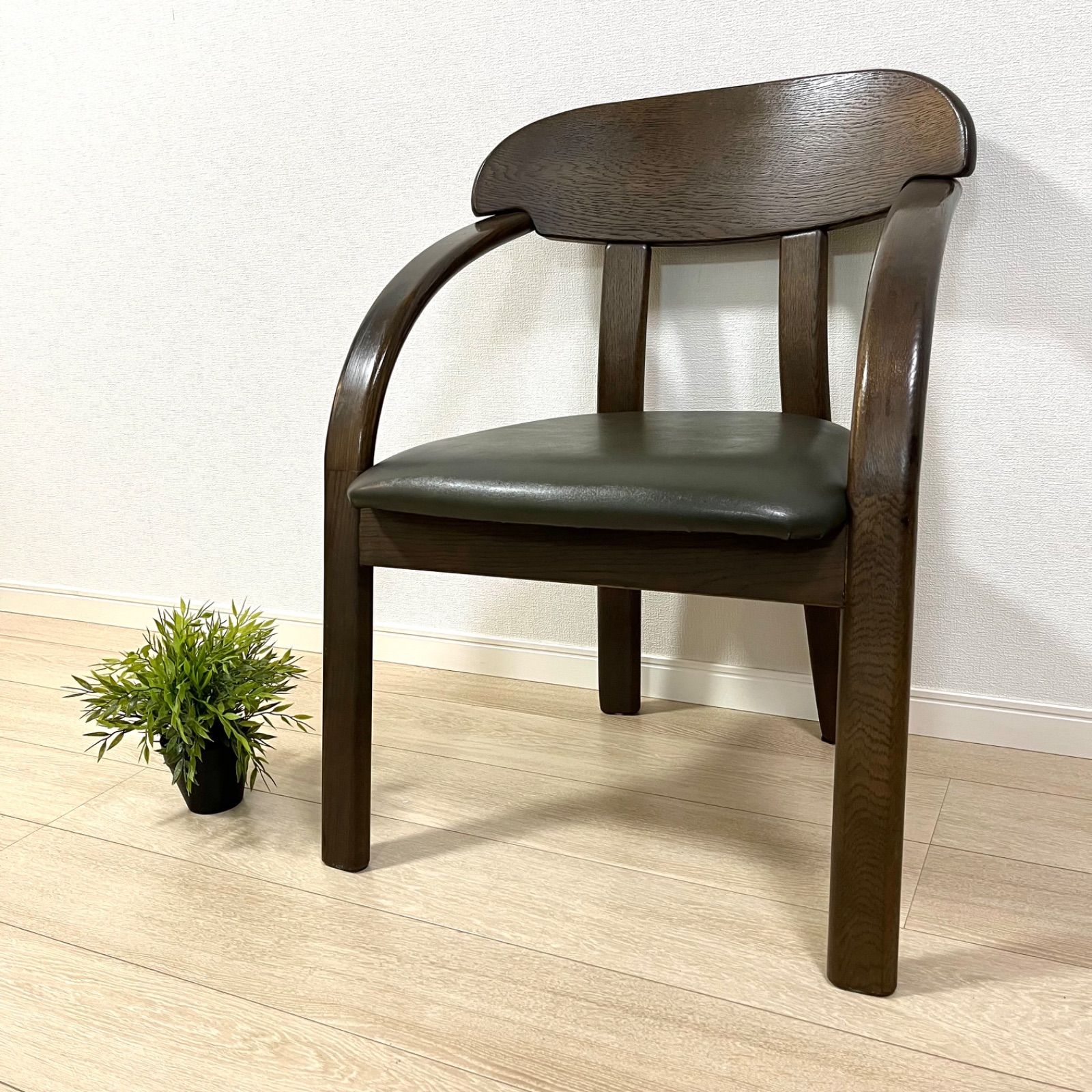 た82 国産家具 浜本工芸 曲木ダイニングチェア アームチェア レトロモダン 無垢材 純喫茶 カフェチェア