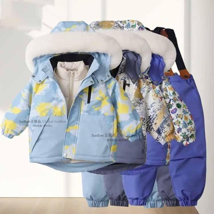 スノーウェア 男の子 ジャンプスーツ 上下 3点セット 服 セットアップ 上下セット 女の子 防寒 ジュニア 子供 スキー スノーボード あったか キ