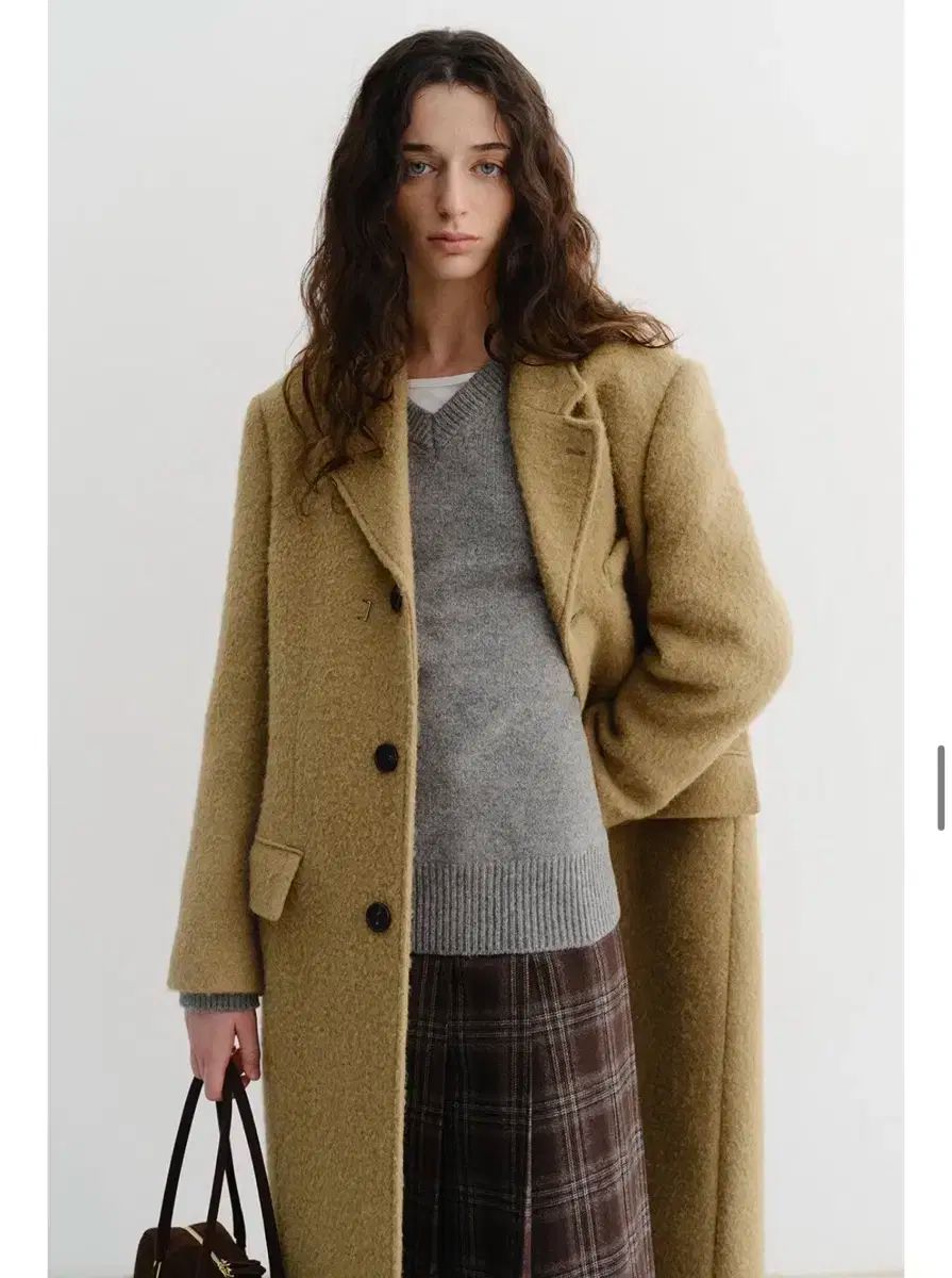  ダンスト 3ボタン ブークレコート ロングコート ジャケット アウター