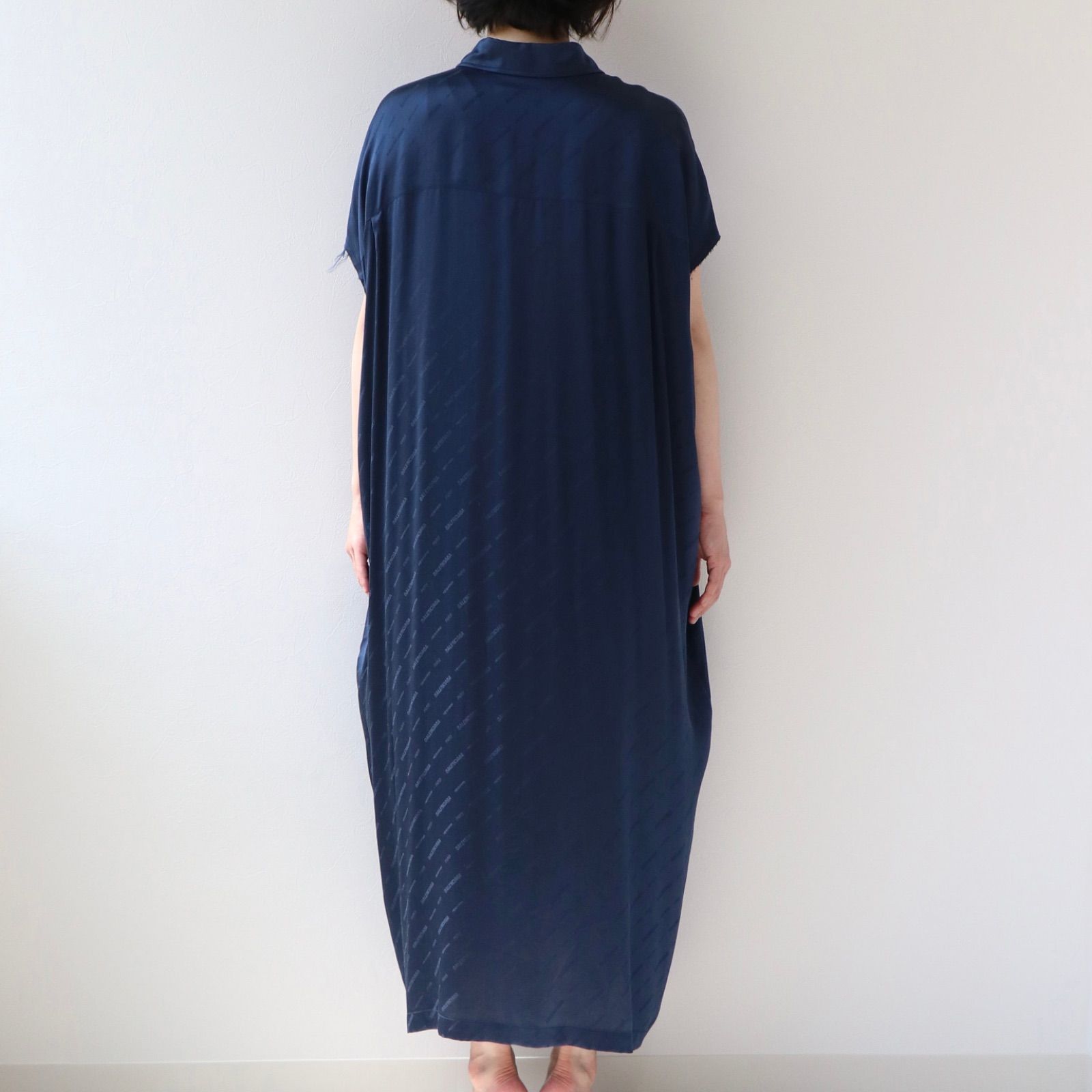 BALENCIAGA ワンピース シルク ネイビー バレンシアガ