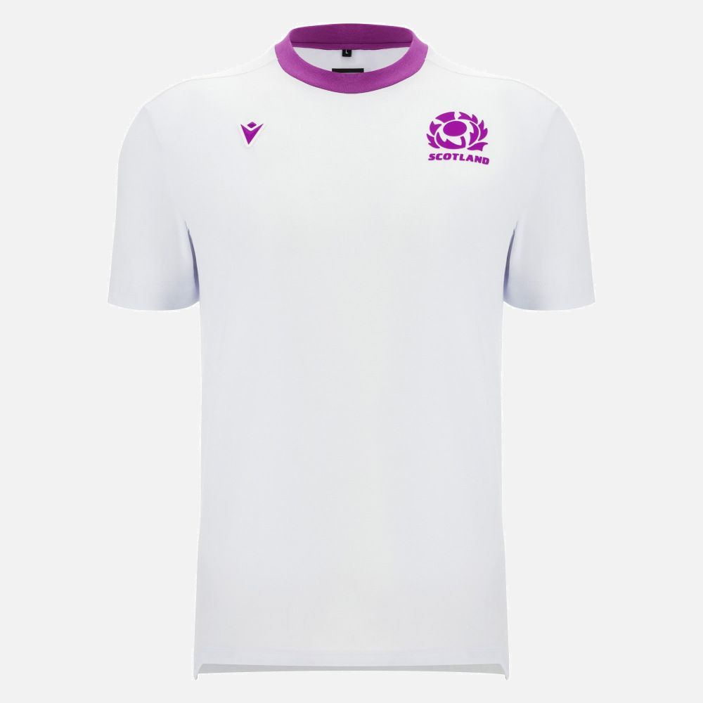 マクロン ラグビー スコットランド代表 2025 2026 コットン Tシャツ 白 ホワイト 公式モデル 日本未発売