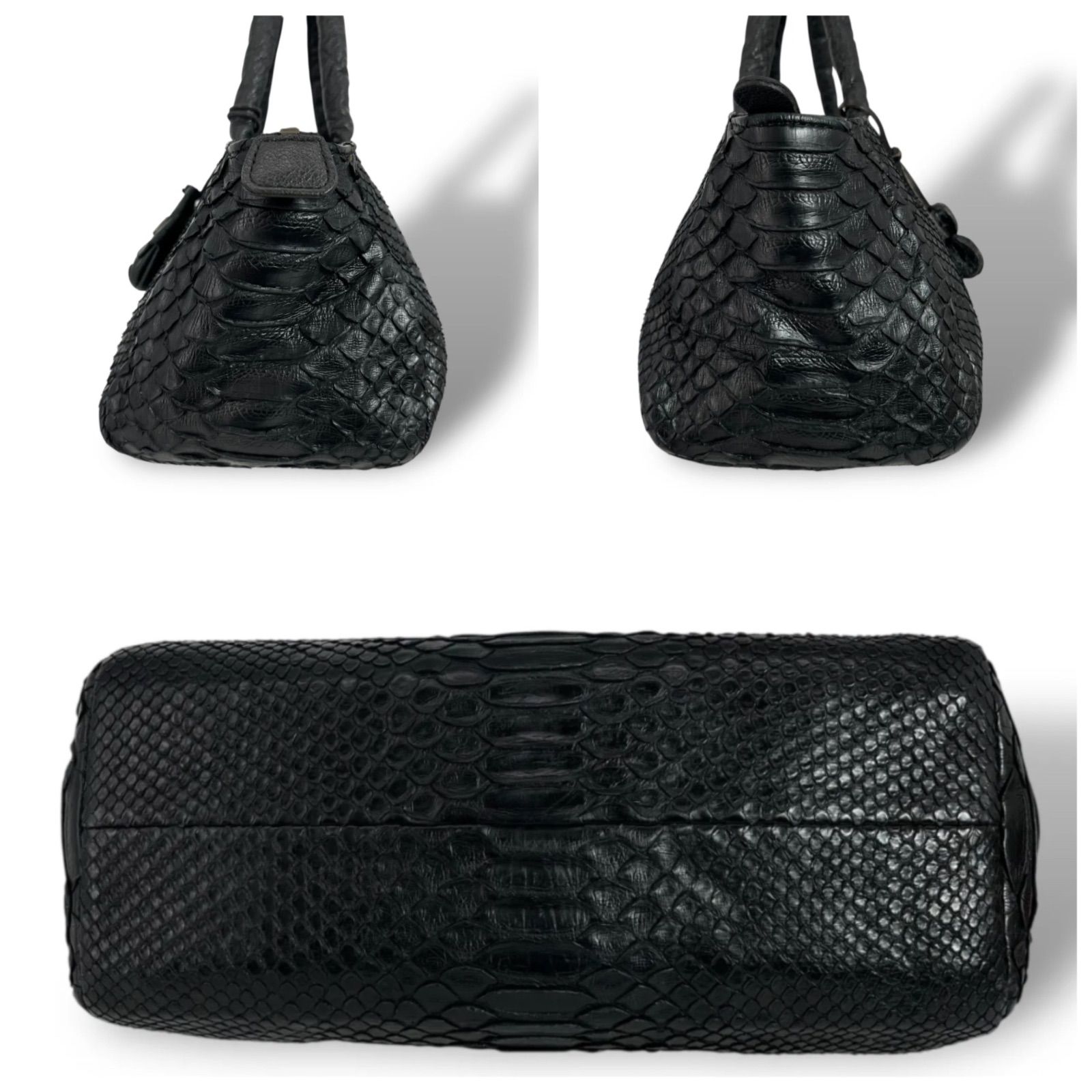 極美品】IBIZA イビサ レディース ハンドバッグ ダイヤモンドパイソン