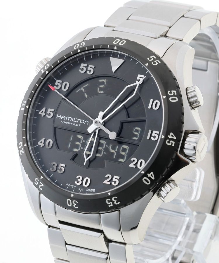 ハミルトン カーキ アビエーション フライトタイマー エアツェルマット H 645540 ブラック クオーツ 商品番号 A 158922