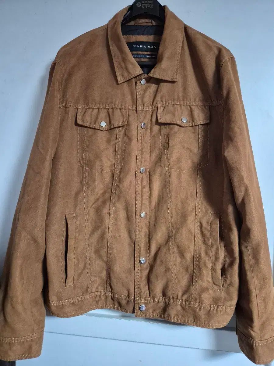 ZARA ザラ マン MAN スウェード トラッカー ジャケット ブラウン L