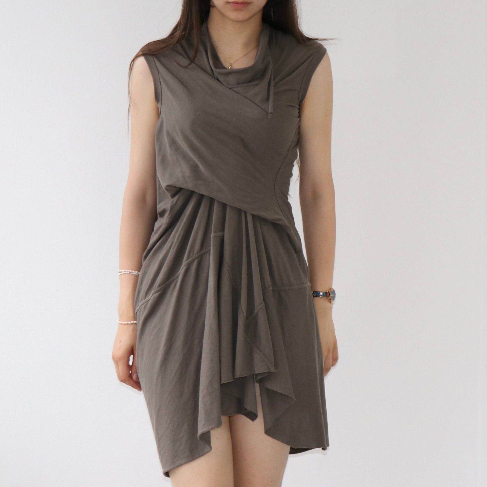 Rick Owens LILIES ノースリーブ ワンピース カーキ リックオウエンス