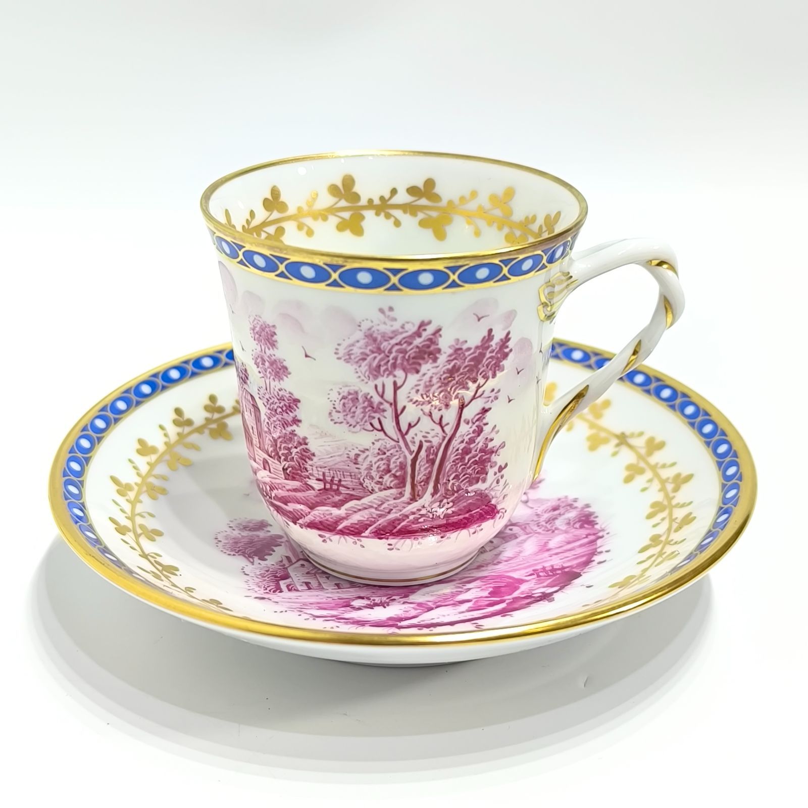 リチャードジノリ デミタスカップ&ソーサー ポルポラ 手描き Ginori 1735 Paesaggio Porpora