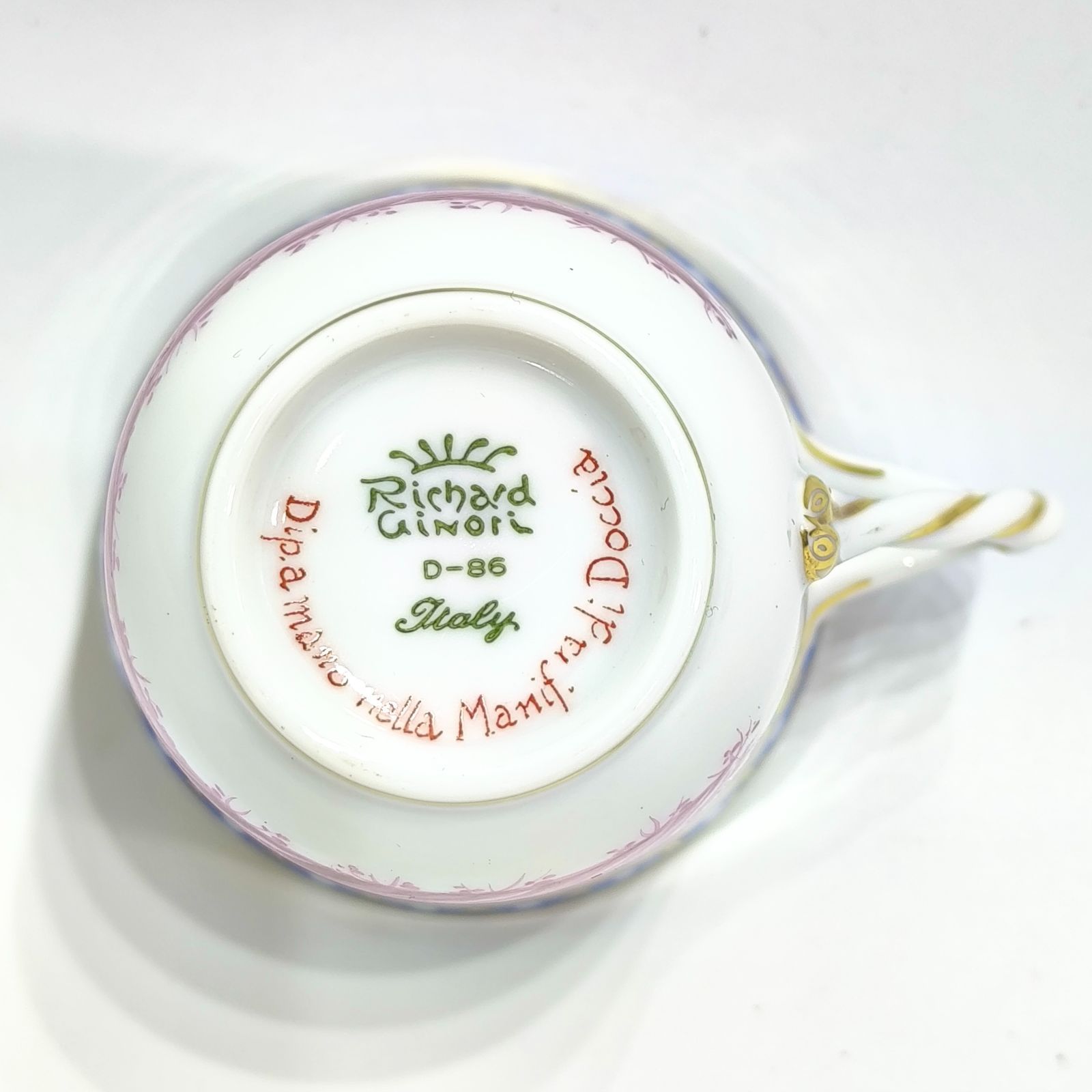 リチャードジノリ デミタスカップ＆ソーサー ポルポラ 手描き ②