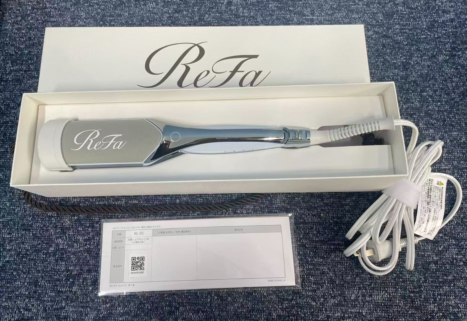 MTG リファ パワーストレートアイロン プロ 38mm ホワイト RE-BS-02A