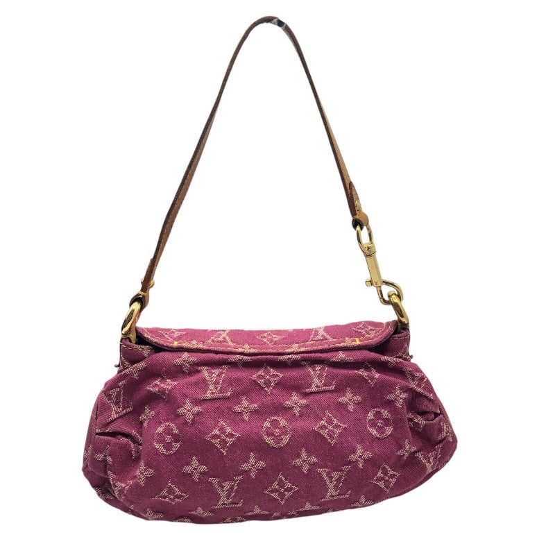 ルイ ヴィトン LOUIS VUITTON ミニ プリーティ M95216 フューシャ モノグラム デニム レディース ハンドバッグ