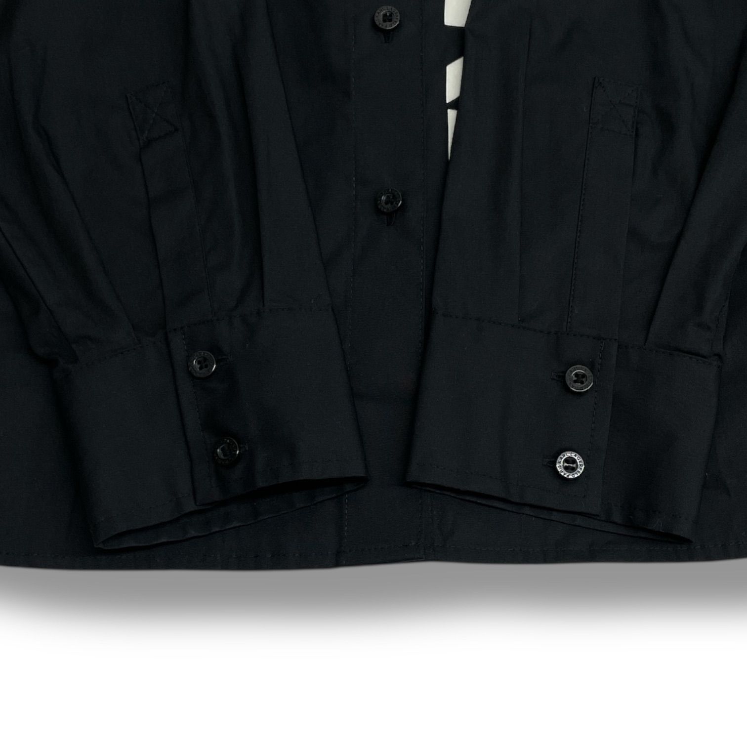 KARL LAGERFELD カールラガーフェルド コットンシャツ 長袖シャツ トップス ブラック ホワイト 黒 白 サイズM レディース ゴーゴー古着マルイ北千住店 1 No.1110 WWW_SMP1DAWEKUDUS_SCH_ID