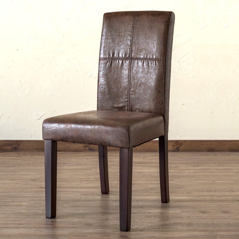 2脚セット ヴィンテージデザイン レザー調 ダイニングチェア ダイニング チェア ハイバック 背もたれ